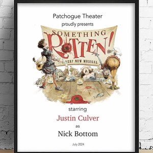 "Individuell angefertigtes ""Something Rotten"" Theatertitelplakat: Schauspieler Geschenk (Digitaler Download)