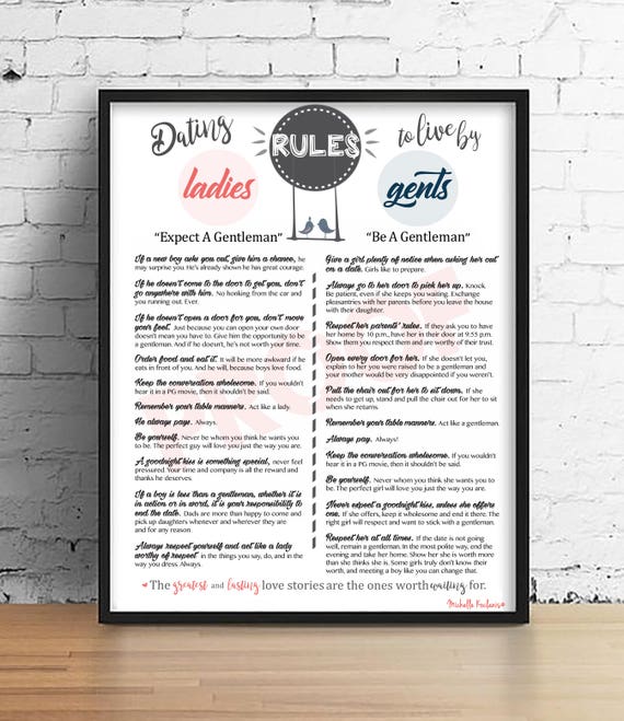 Dating Rules To Live By Dating Teenagers First Date Etsy