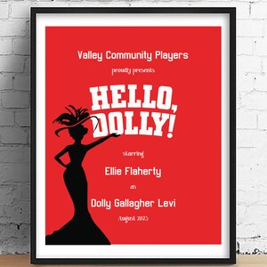 Hello Dolly playbill poster | Musical theatre gift | Gift for actor | | Director gift | High School Musical |