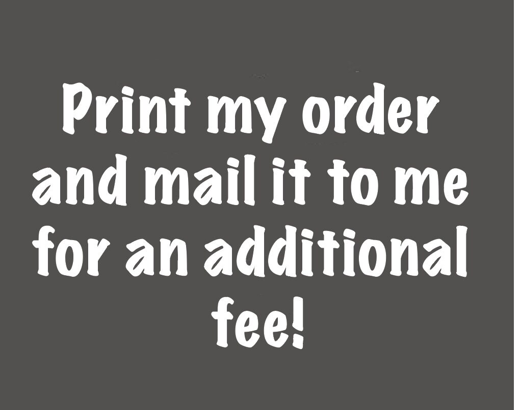 Print and ship to me! | Reprint Fee