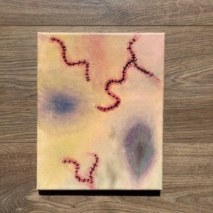ボディホラー装飾不気味な絵画刺繍絵画人間の皮膚ホラー絵画不気味な装飾人間の肉不気味な壁アート刺繍