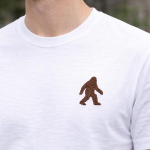 Sasquatch Shirt: Yeti Embroidery, Bigfoot Cryptid Tee, Legendary Canadian Monster Tshirt, Mythical Big Foot Creature, Canada Cryptozoology