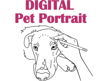 DIY Custom Embroidery Pattern Custom Pet Portrait Dog Art Cat Art Personalized Digital Download Artwork Pet Memorial Gift