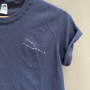 Star Sign Tee | Custom Zodiac Symbol Design | Personalized Constellation Embroidery | Hand-Embroidered Horoscope Shirt | Astrology Gift