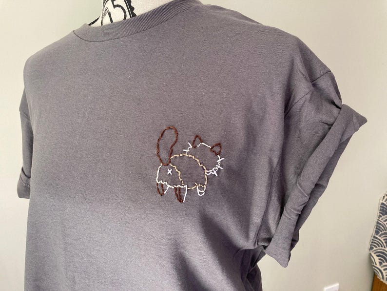 Cat Shirt Funny Cat Gifts for Cat Lovers Gifts Women Embroidered Tshirt Custom Cat Gifts for Cat Mom Gifts Cute Cat Shirt Crewneck Cat Butt bild 6