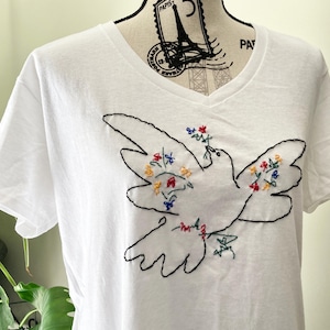 Custom Picasso Art T Shirt, Picasso Bull Line Drawing, Dove of Peace Line Art, Matisse Tshirt, Abstract Embroidery Art Shirt (12 DESIGNS)