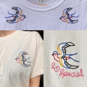 Sea Bird Tattoo Shirt Quote Embroidery Custom Bird Embroidery Design Bird Gift for Bird Lover Gift Bird Lover Gift Bird Shirt Tattoo T Shirt