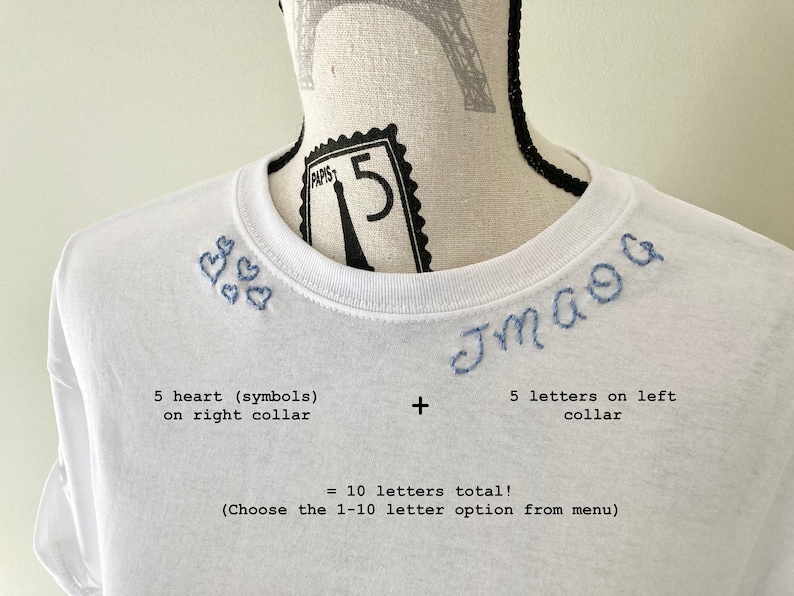 CUSTOM EMBROIDERED COLLAR / Personalized Embroidered Shirt Etsy