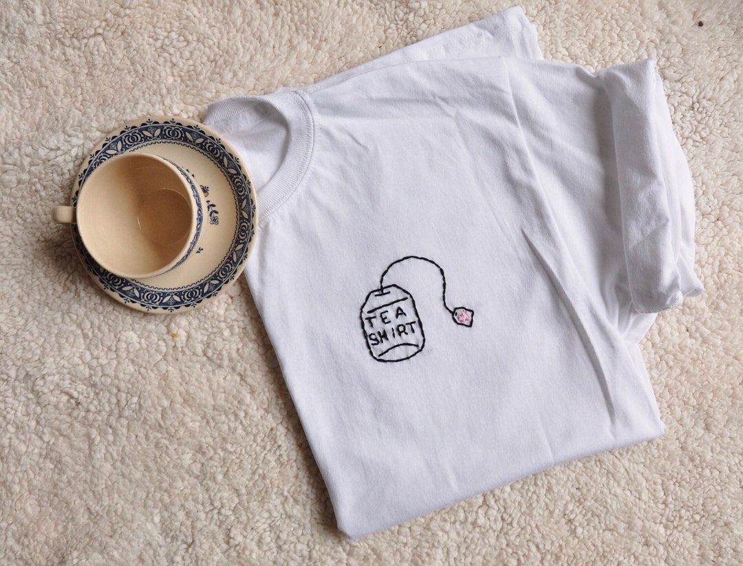 Cute Tea Shirt Embroidery Design Coffee Lover Gift Custom Tea - Etsy