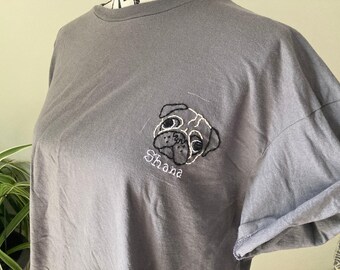 Pug Dog Shirt Embroider Pug Face Kids Pug Birthday Shirt Pug Tee Embroider Dog Pug Sweatshirt Cute Pug Gift for Pug Lover Gift Funny Pug