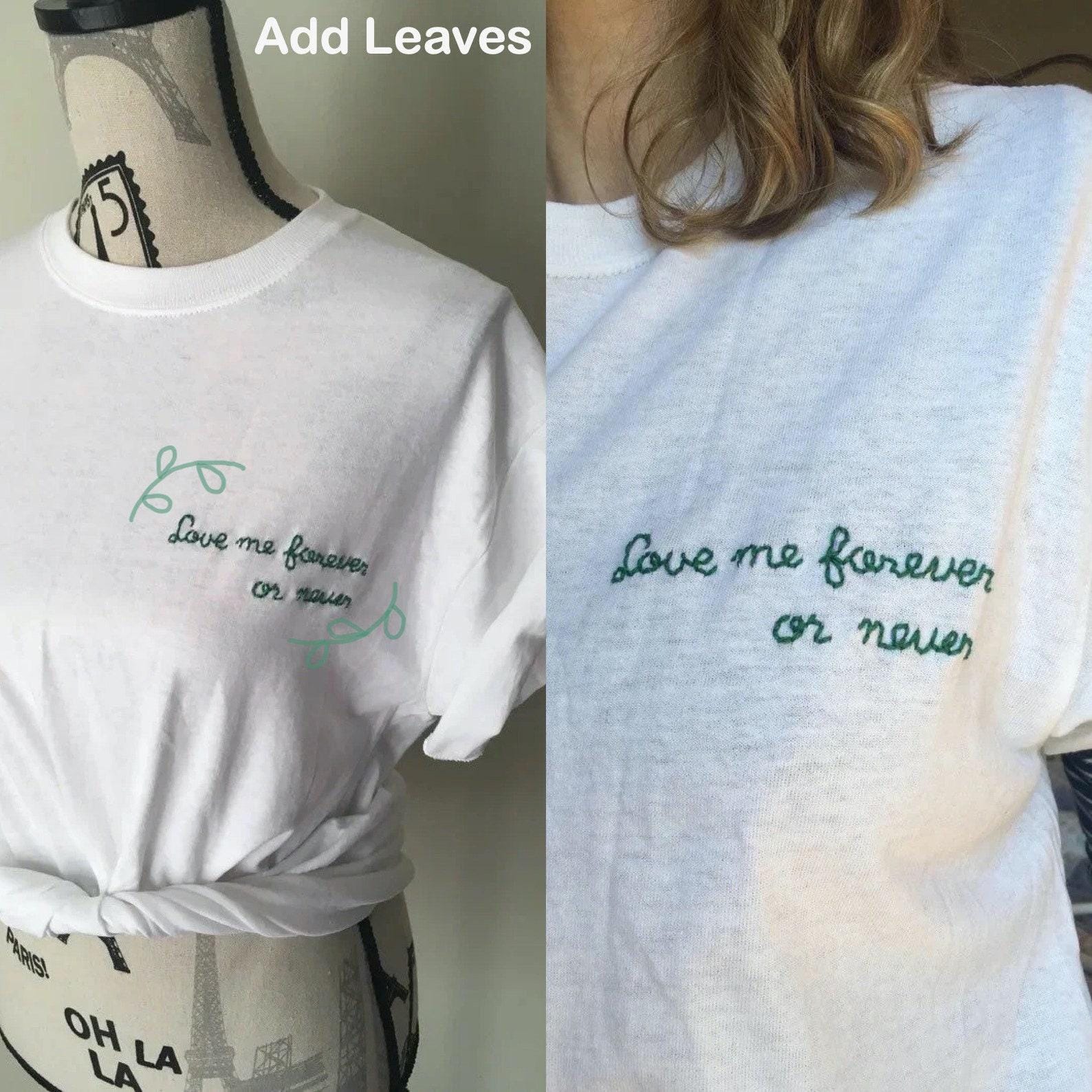 Cursive Embroidery Font Personalized Tshirt Custom Embroidered Shirt ...
