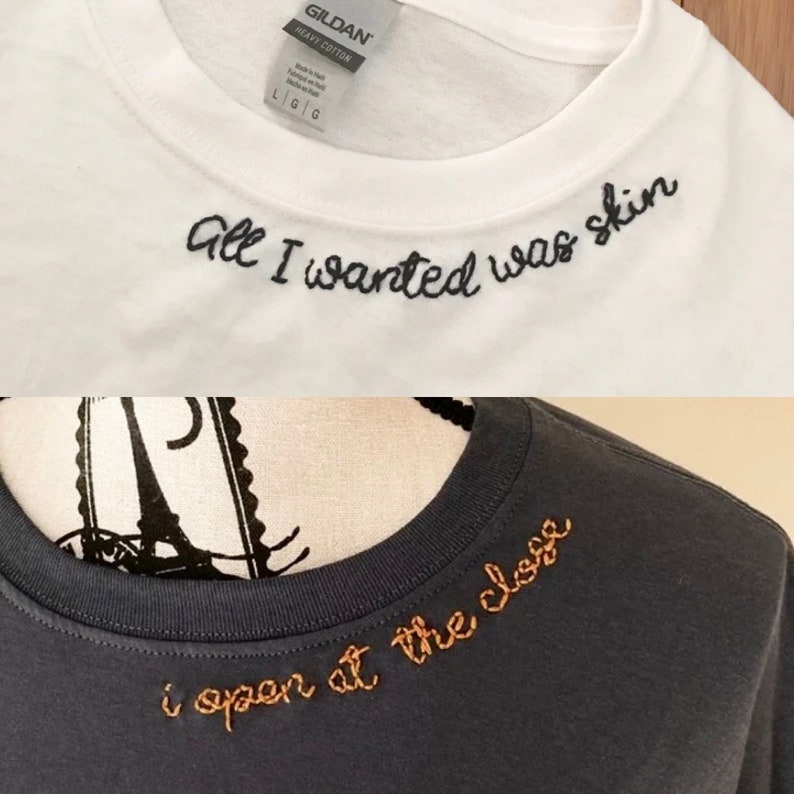 CUSTOM EMBROIDERED COLLAR / Personalized Embroidered Shirt Etsy