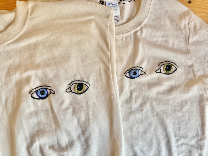 Embroidered Eyes of David Bowie Tshirt Embroidery Design Trendy Ziggy Stardust Bowie T Shirt Celebrity Eyes Embroidered Shirt Rolling Stones image 9
