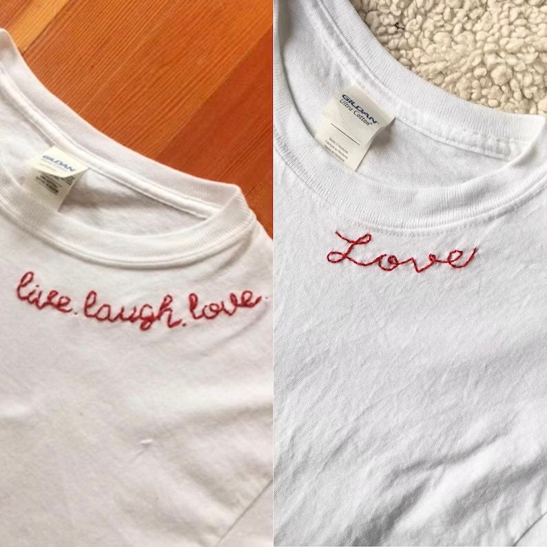 CUSTOM EMBROIDERED COLLAR / Personalized Embroidered Shirt Etsy