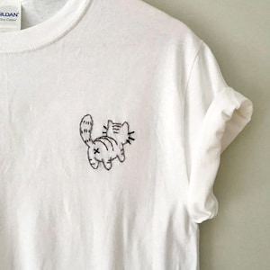 Cat Shirt Funny Cat Gifts for Cat Lovers Gifts Women Embroidered Tshirt Custom Cat Gifts for Cat Mom Gifts Cute Cat Shirt Crewneck Cat Butt bild 1