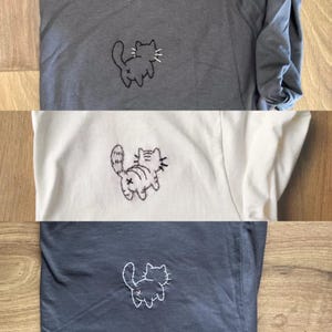 Cat Shirt Funny Cat Gifts for Cat Lovers Gifts Women Embroidered Tshirt Custom Cat Gifts for Cat Mom Gifts Cute Cat Shirt Crewneck Cat Butt bild 3