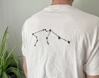 Aquarius Gift for Aquarius Tshirt Zodiac Custom Zodiac Constellation Embroidery Custom Horoscope Tshirt Custom Embroidered Constellation Leo