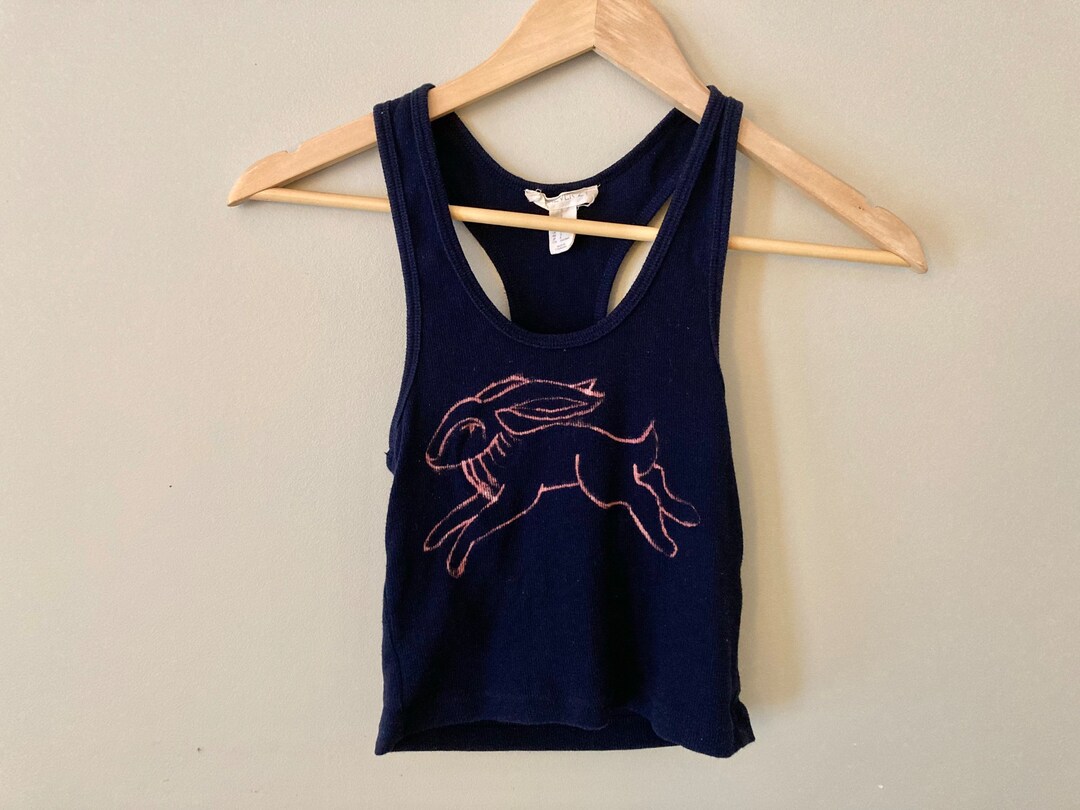 Bleach Art Rabbit Tank Top Bleached Shirt Hare Rabbit Shirt Jackrabbit