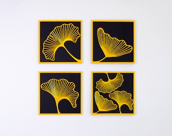 Ginkgo blad, blad muur decor, blad decoratie