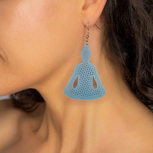 Buddha earrings, Lightweight earrings, 3d printed earrings