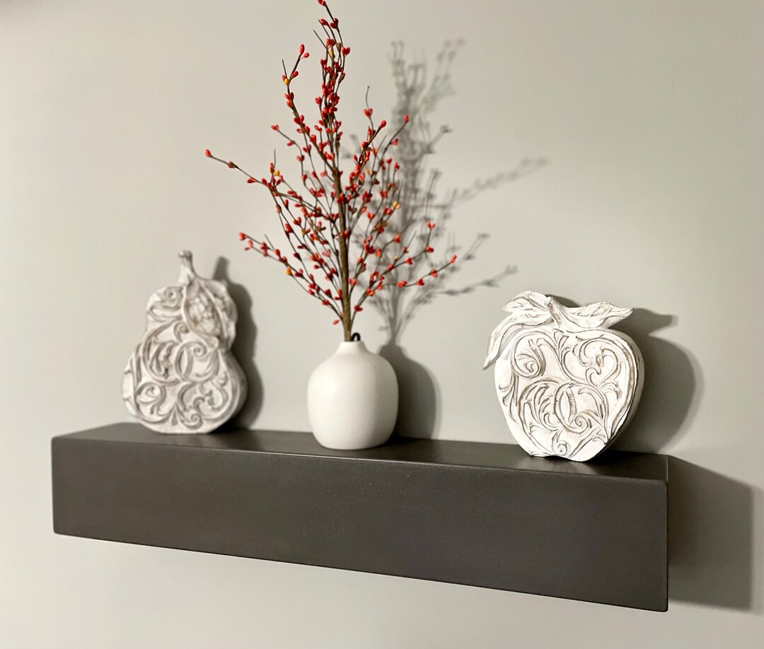 Modern Concrete Floating Shelves Heavyduty Floating Mantel Minimalist