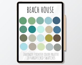 Beach House Infinite Palette, 20 colors, Color Palette, Infinite, Instant Download, Digital Download