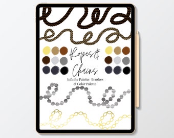 Ropes and Chains Infinite Painter Brushes & Color Palette- 4 Brushes- Digital Art
