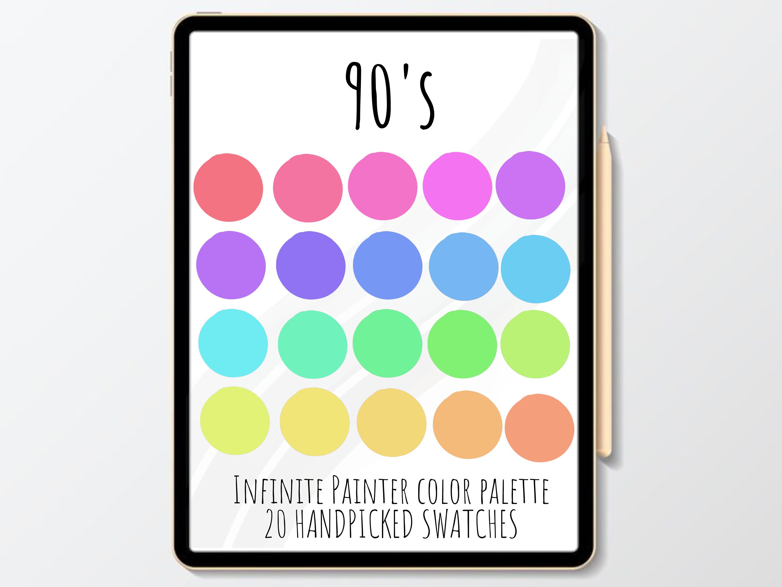 90's Infinite Palette, 20 colors, Color Palette, Infinite, Instant Download, Digital Download