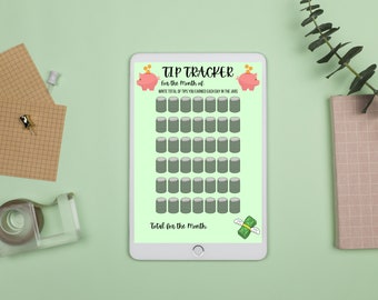 Tip Tracker Printable - Server tips tracking- Pdf files for servers