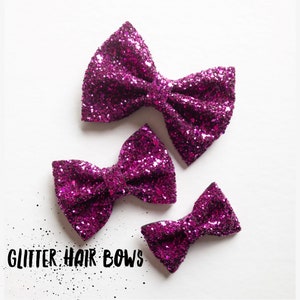 Metallic Fuchsia · Mini Medium OR Classic Glitter Hair Bow / Baby Girl Headband / Baby Headband / Pink Bow / Pink Headbands / Hair Clip