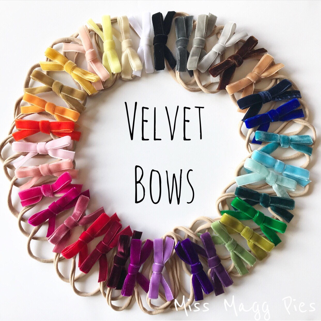 Velvet Hair Bow / Simple Hair Bow / Ribbon Bow / Girl's Hair Bow …