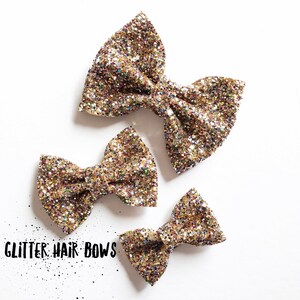 Confetti · Mini Medium OR Classic Glitter Hair Bow / Baby Girl Headband / Baby Headband / Baby Girl Bow / Multi-Color Headbands / Hair Clip
