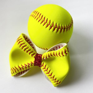 Lazo para el pelo de softbol / Lazo de cuero para softbol / Diadema para niña / Pinza para el pelo para niño pequeño / Pinza para el pelo de softbol