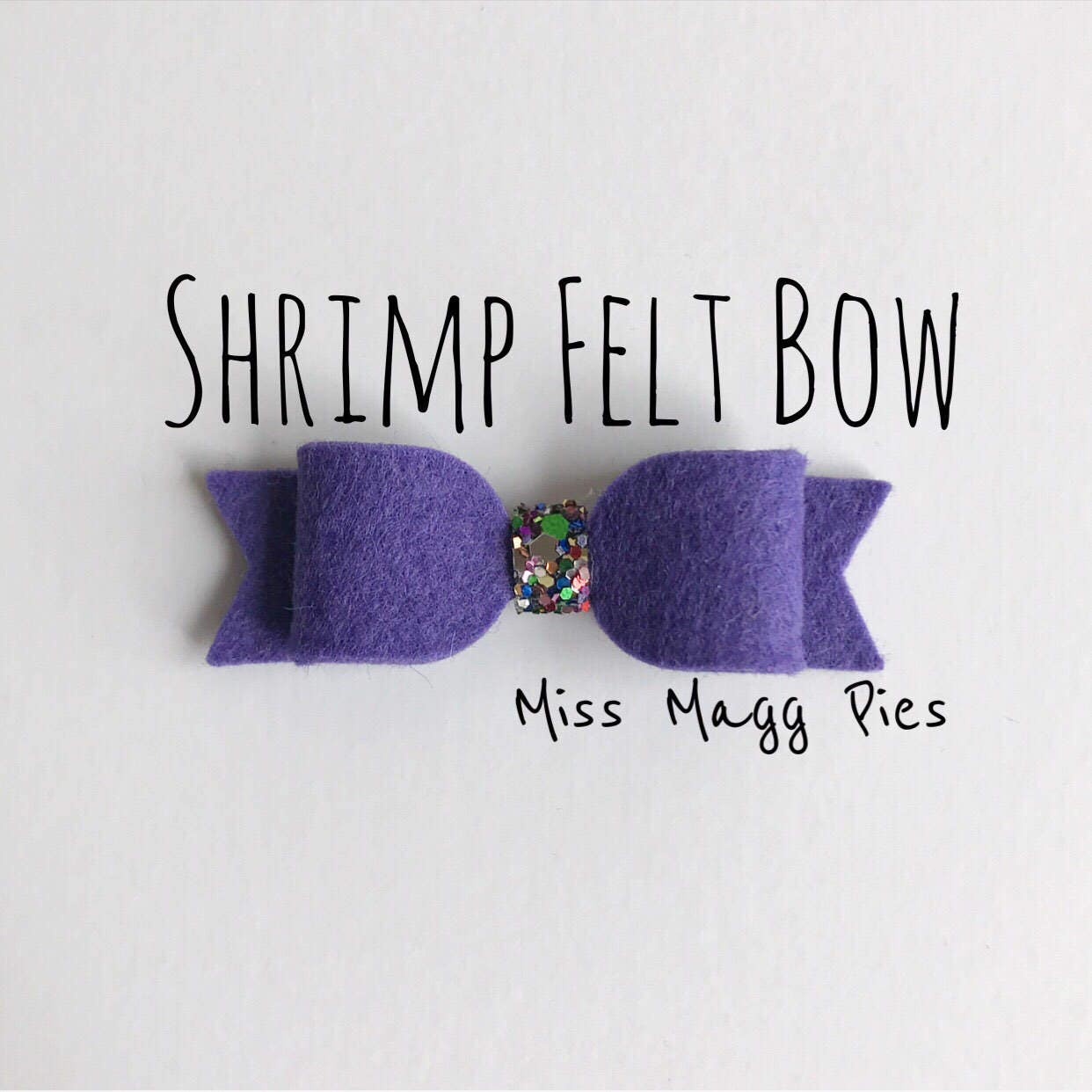 Amethyst • Shrimp Felt Hair Bow / Baby Headband / Baby Girl Hair Bow / Newborn Photo Prop / Boutique Hair Bow / Small Baby Bows / Purple Bow