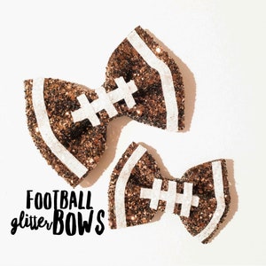 Football Glitter Hair Bow / Baby Girl Headband / Cheer Bow / Toddler Hair Clip / Football Hair Clip