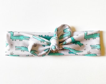 Alligator · Top Knot Headband / Adjustable Headband / Head Wrap / Baby Headband / Top Knot / Baby Style / Adult Headband