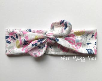Floral Dream · Top Knot Headband / Adjustable Headband / Head Wrap / Infant Headband / Top Knot / Baby Style / Adult Headband / Knotted