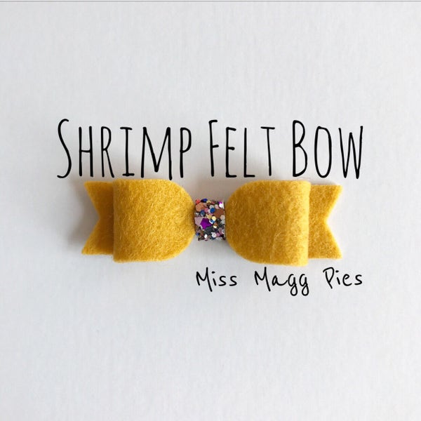 Curry • Shrimp Felt Hair Bow / Baby Headband / Baby Girl Hair Bow / Newborn Photo Prop / Boutique Hair Bow / Small Baby Bows / Mustard