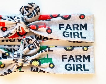 Farm Girl • Top Knot Headband / Adjustable Headband / Head Wrap / Infant Headband / Top Knot / Baby Style / Adult Headband