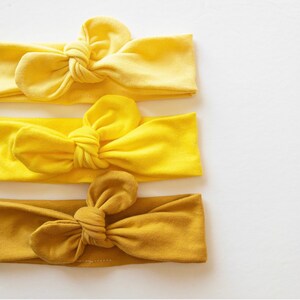 Solid Yellow · Top Knot Headband / Adjustable Headband / Head Wrap / Infant Headband / Top Knot / Baby Style / Adult Headband