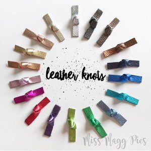 Genuine Leather Knot Bows · Leather Hair Bow / Baby Headbands / Toddler Hair Clips / Infant Headband / Gift for Baby Girl / Leather Bows