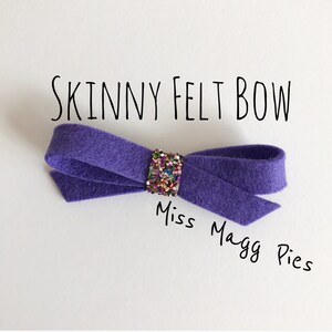 Amethyst · Skinny Felt Hair Bow / Baby Hair Bow / Toddler Hair Clip / Hair Accessory / Newborn Photo Prop / Gift for Baby Girl / Hair Piece