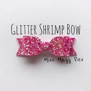 Pastel Sugar Pink · Glitter Shrimp Hair Bow / Baby Headbands / Toddler Hair Clips / Infant Headband / Gift for Baby Girl / Sparkly Hair Bows