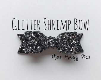 Starry Night · Glitter Shrimp Hair Bow / Baby Headbands / Toddler Hair Clips / Infant Headband / Gift for Baby Girl / Sparkly Hair Bows