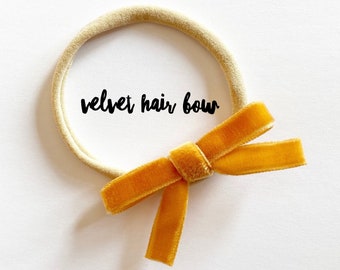 Rost · Haarschleife Samt / Einfache Haarschleife / Schleife / Haarschleife für Mädchen / Baby Stirnband / Klassische Haarschleife aus Samt / Geschenk für Baby Mädchen