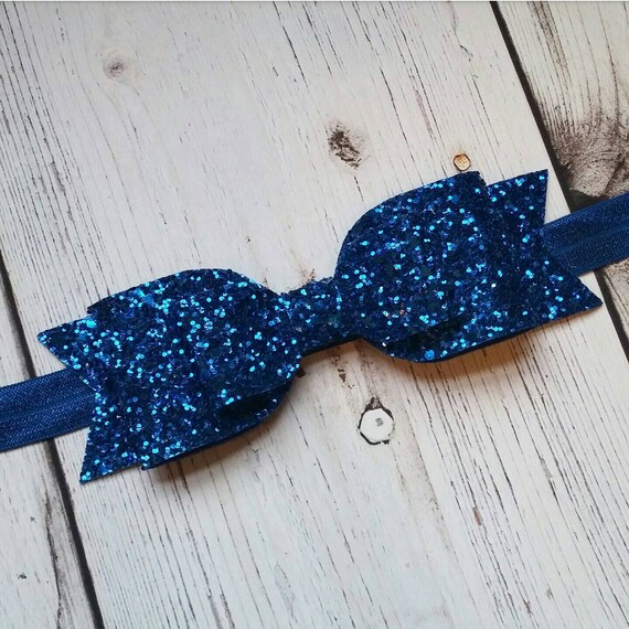 Royal Blue · Standard OR Super Glitter Hair Bow / Baby Style  display picture 1
