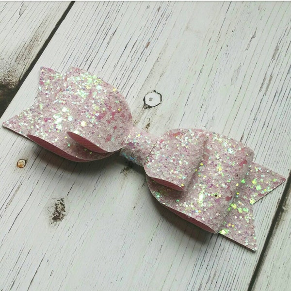 Cotton Candy · Standard OR Super Glitter Hair Bow / Baby Style / Toddler Hair Clip / Sparkly Hair Bow / Glitter Hair Piece / Adult Headband