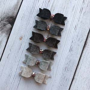 Heather • Shrimp Felt Hair Bow  Set {Multiple Headband or Clip Options} - Hair Accessories - Baby Headbands - Set of 6