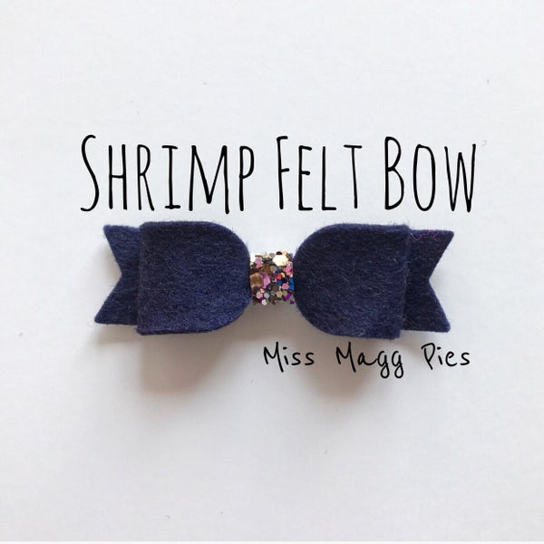 Midnight Blue • Shrimp Felt Hair Bow / Baby Headband / Baby Girl Hair Bow / Newborn Photo Prop / Boutique Hair Bow / Small Baby Bows / Navy