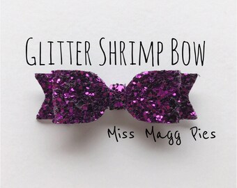 Metallic Purple · Glitter Shrimp Hair Bow / Baby Headbands / Toddler Hair Clips / Infant Headband / Gift for Baby Girl / Sparkly Hair Bows